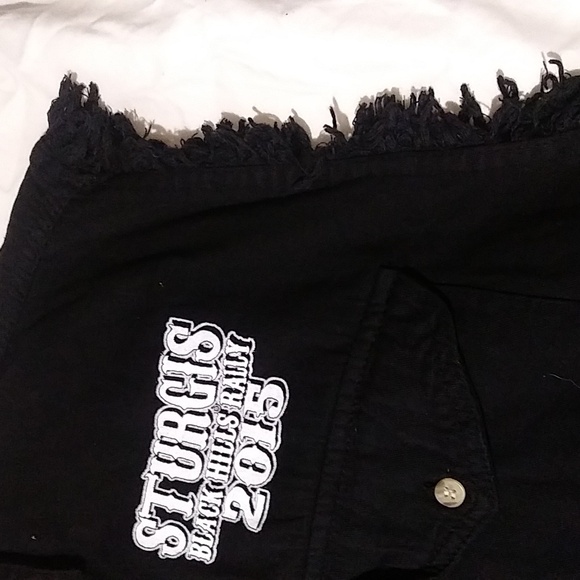 Sturgis 2015 black hills rally no sleeves button front shirt 48 in chest - Picture 3 of 8